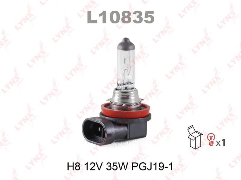 Лампа галогенная H8 12В 35Вт LYNXauto L10835 от магазина А-маркет