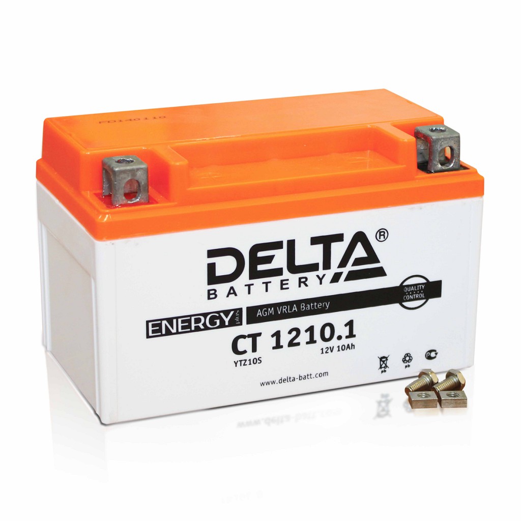 Аккумулятор Мото 12 В 10 А/ч прямая полярность Delta AGM ток 190 150 х 86 х 93 CT1210.1 от магазина А-маркет
