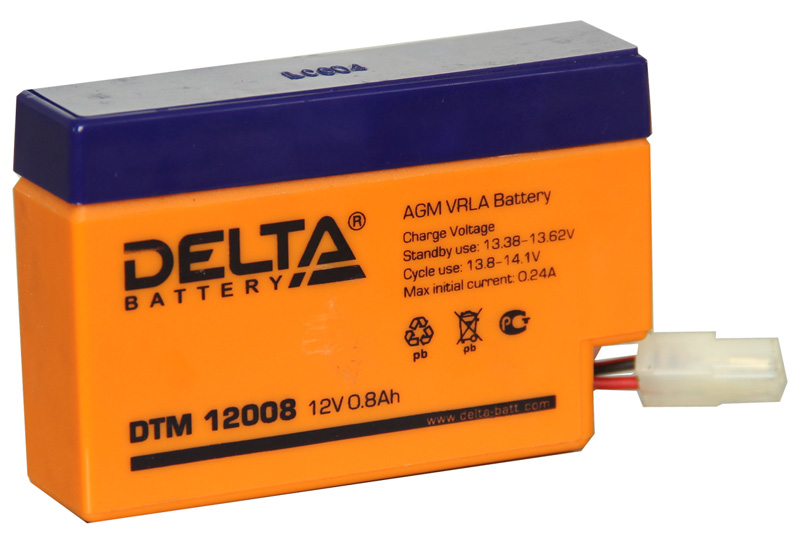 Аккумулятор ИБП 12 В 0,8 А/ч Delta DTM AGM 96 х 25 х 62 DTM 12008 от магазина А-маркет
