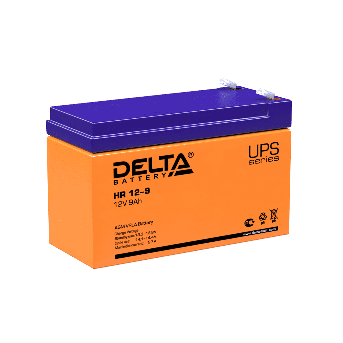 Аккумулятор ИБП 12 В 9 А/ч прямая полярность Delta HR AGM 151 х 65 х 94 от магазина А-маркет