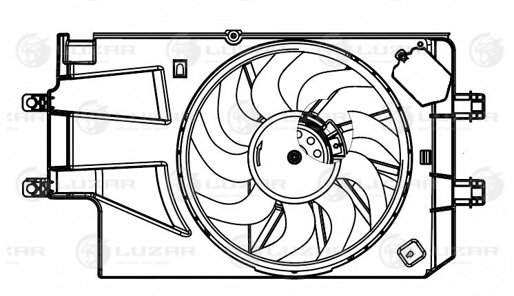 Мотор вентилятора на радиатор ВАЗ 2190 15- в сборе с диффузором Luzar LFK 0193 от магазина А-маркет