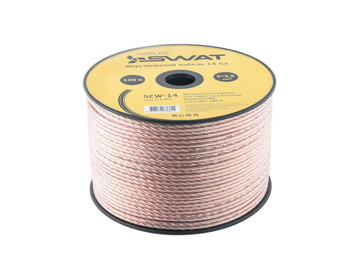 Акустический кабель Swat SCW-14 (2х2.50,100m) от магазина А-маркет