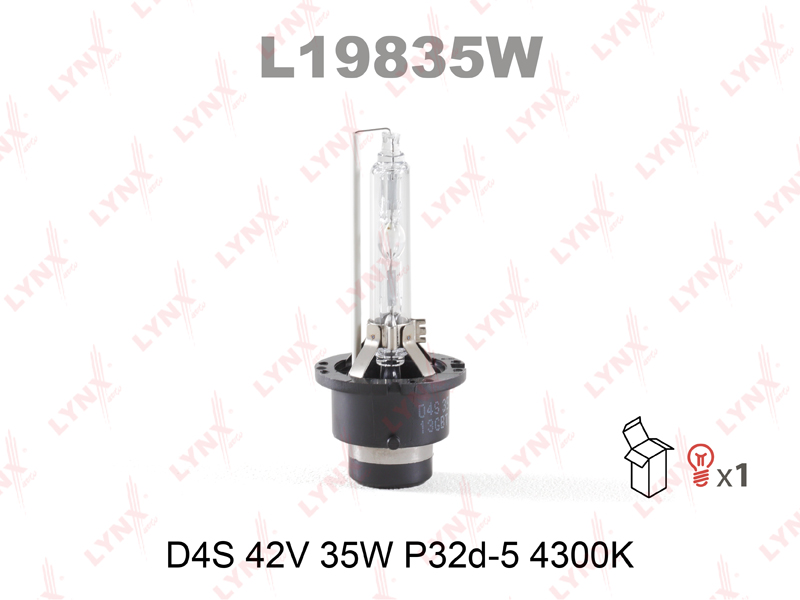 Лампа ксеноновая D4S 4300K LYNXauto 12V (42V 35W) P32d-5 L19835W от магазина А-маркет