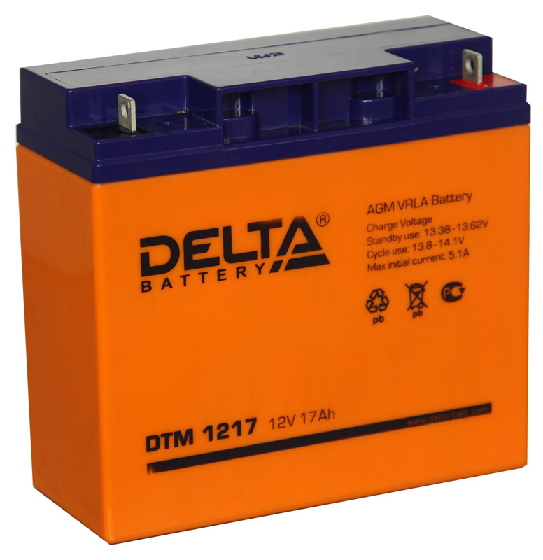 Аккумулятор ИБП 12 В 17 А/ч обратная полярность Delta DTM AGM 181 х 77 х 167 DTM 1217 от магазина А-маркет