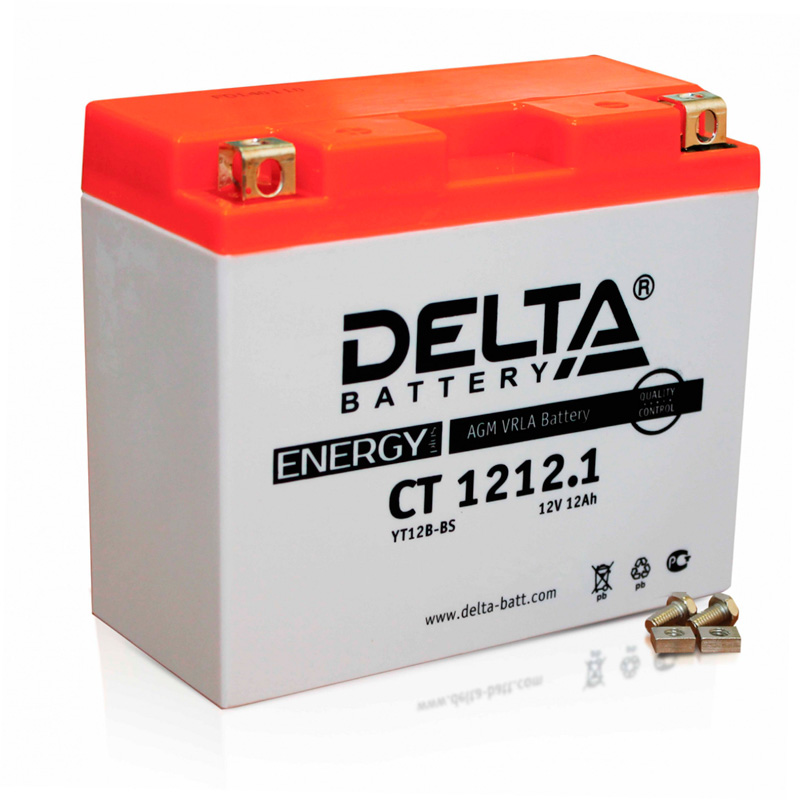 Аккумулятор Мото 12 В 12 А/ч прямая полярность Delta AGM ток 155 151 х 71 х 130 CT1212.1 от магазина А-маркет