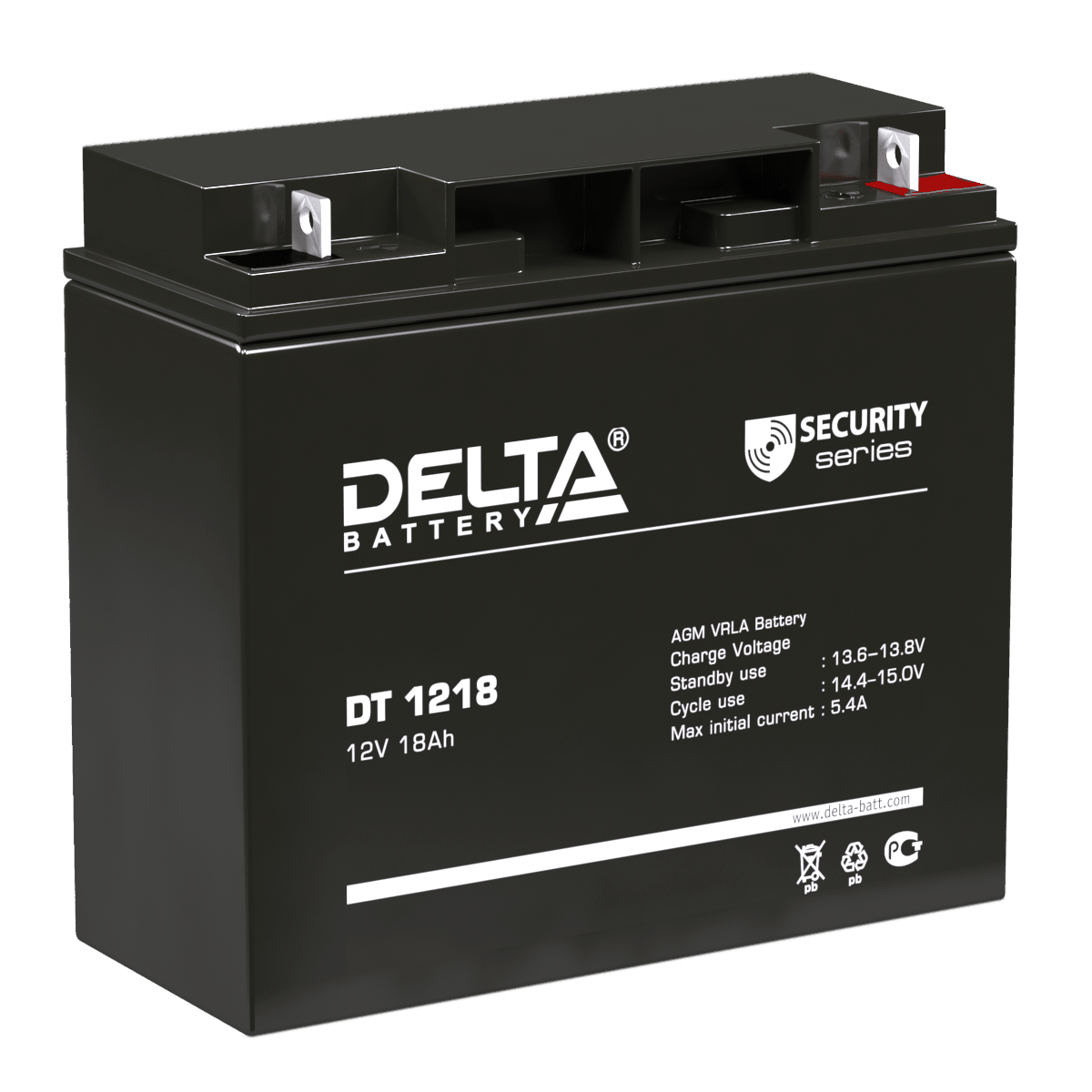 Аккумулятор ИБП 12 В 18 А/ч обратная полярность Delta DT AGM 181 х 76 х 168 от магазина А-маркет