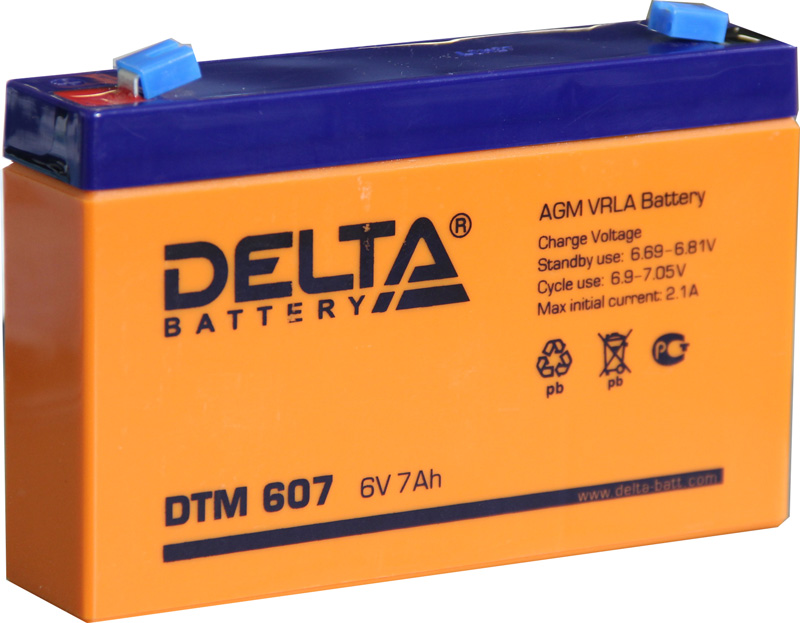 Аккумулятор ИБП 6 В 7 А/ч прямая полярность Delta DTM AGM 151 х 34 х 100 DTM607 от магазина А-маркет