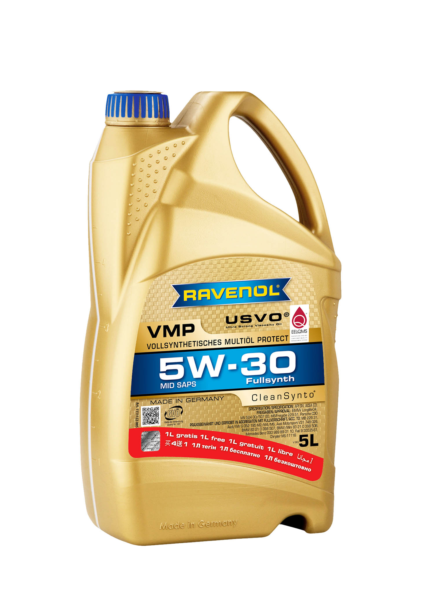 Масло Ravenol  5/30 VMP C3 SN синтетическое  4+1  1111122A0501909 от магазина А-маркет