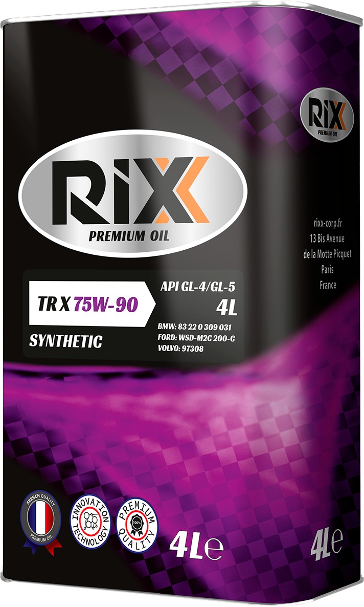 Трансмиссионное масло RIXX 75W-90 GL-4/GL-5 4л синтетическое RX0017TRX от магазина А-маркет